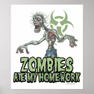 Póster Os zombis comeram meus trabalhos de casa