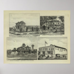 Póster Osage, monte, e Burlington, Kansas