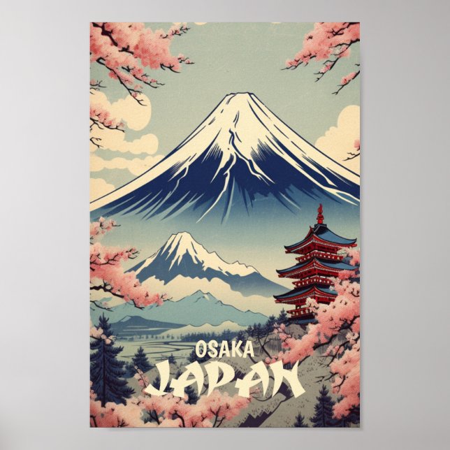 Poster Osaka Japan Vintage Familiar Viagem (Frente)
