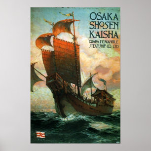 Poster Osaka Mercantile Steamship Co. Viagem
