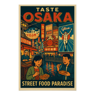 Póster Osaka - Paraíso da Comida da rua