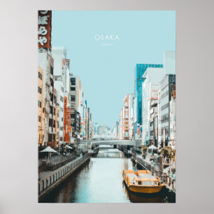 Poster Osaka, Trabalho de arte Viagem do Japão