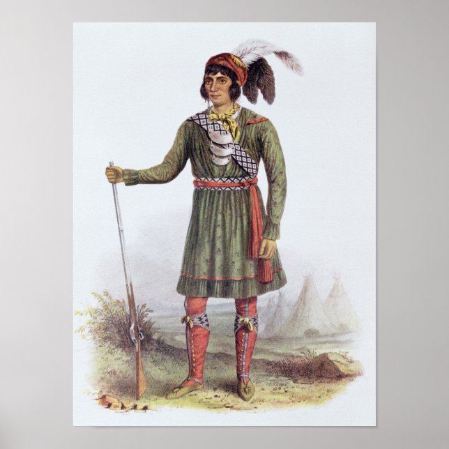 Poster Osceola ou "Sol Ascensão", um Líder Seminole (Frente)