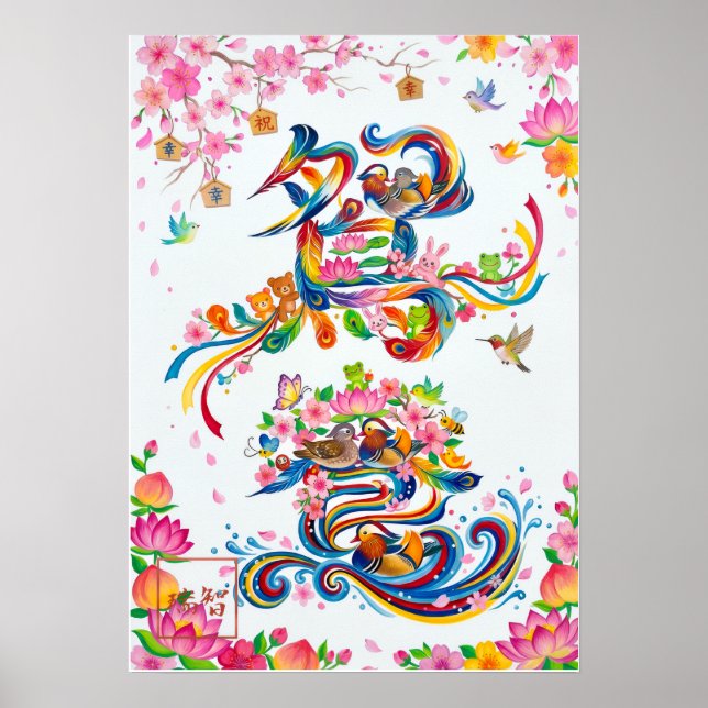 Poster Oshidori: Elegant Calligraphy  Art260010024 (Frente)