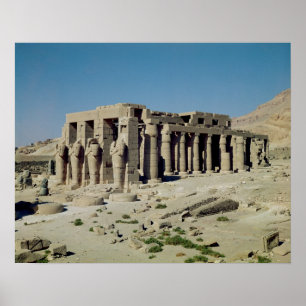 Poster Osiride aponta Ramsés II flanqueando as paredes