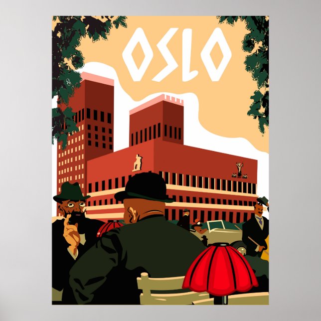 Poster Oslo, City Hall, Noruega (Frente)