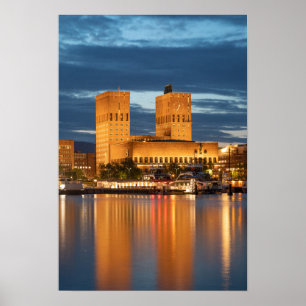 Poster Oslo City Hall Noruega