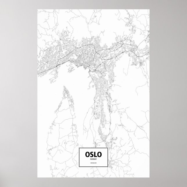 Poster Oslo, Noruega (preto no branco) (Frente)