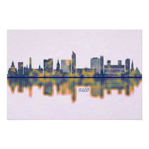 Póster Oslo Skyline