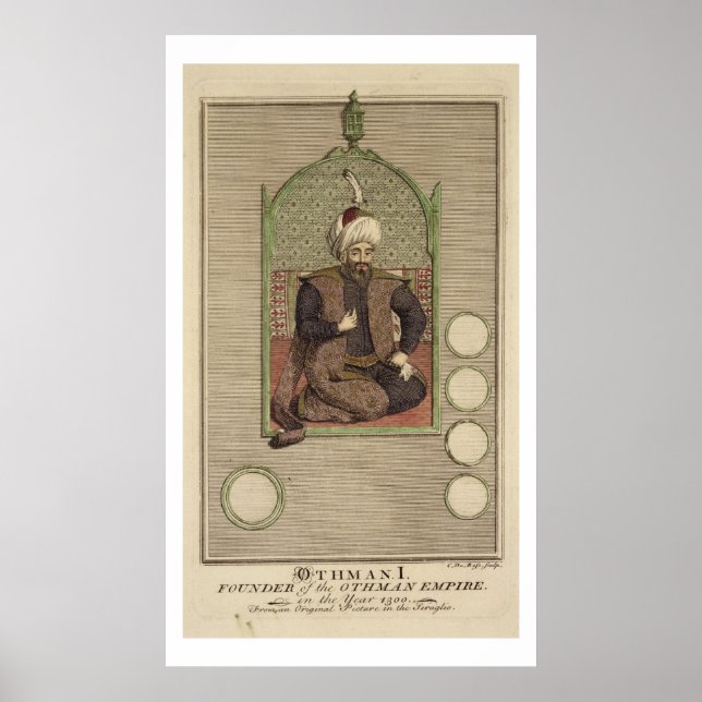 Poster Osman I (1259-1326) fundador do Império Otomano (Frente)