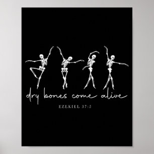Poster Ossos Secos Revivem Dançando Ballet Esqueleto Ezeq