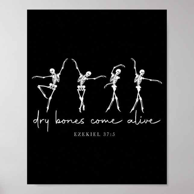 Poster Ossos Secos Revivem Dançando Ballet Esqueleto Ezeq (Frente)