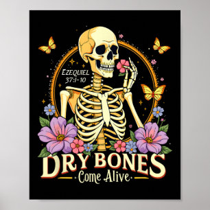 Poster Ossos secos vêm vivos dançando esqueleto Jesus Hal