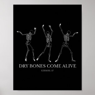 Poster Ossos Secos Vêm Vivos Engraçados, Esqueleto Dançan