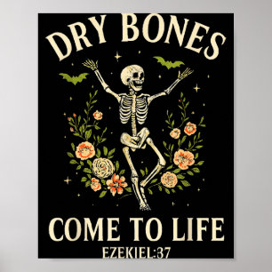 Poster Ossos Secos Voltam à Vida Dançando Esqueleto Flora