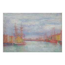 Póster Ostend Harbor por James Ensor (1900)