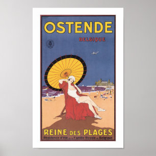 Póster Ostende: Plages do DES de Reine