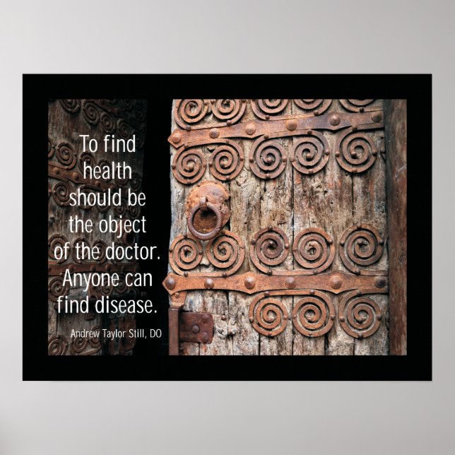 Póster Osteopatia Encontrar Citação de Saúde por A.T. Ain (Frente)