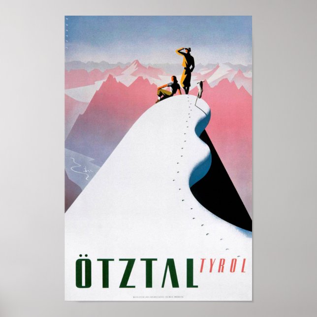 Poster " Österreich: 1930er/heute Tirol - Winter Reise  (Frente)