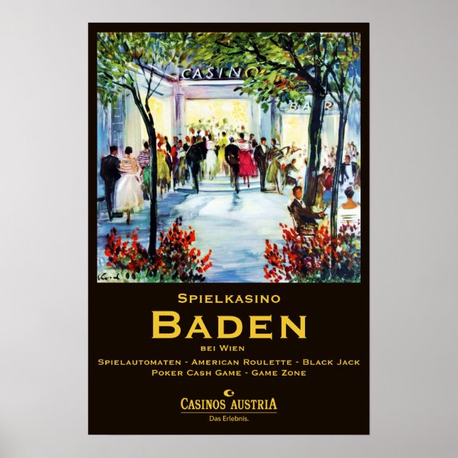 Poster "Österreich: 2021/heute Wien - Casino Baden (Frente)