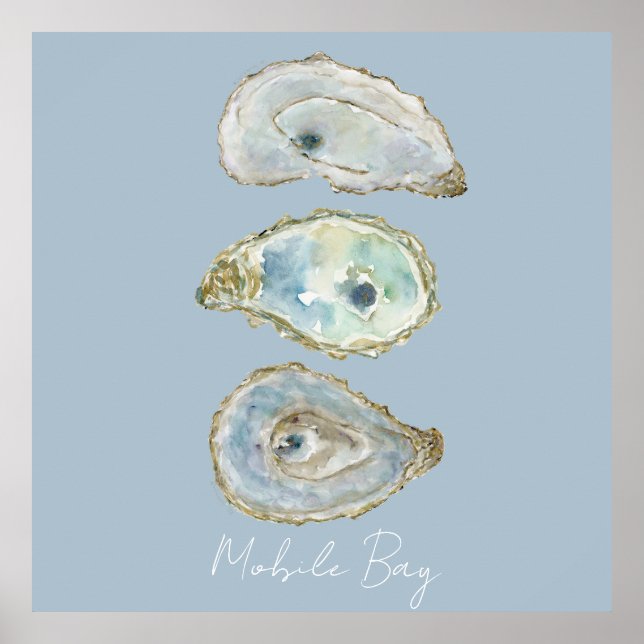 Poster Ostras de Aquarela (Frente)
