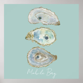 Poster Ostras de Aquarela