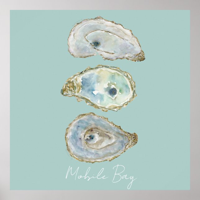 Poster Ostras de Aquarela (Frente)