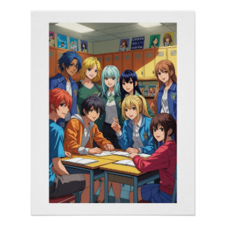 Póster Otaku School Friends
