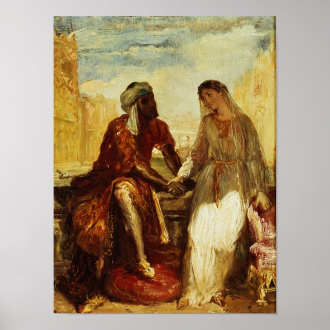 Póster Othello e Desdemona em Veneza, 1850 (Frente)