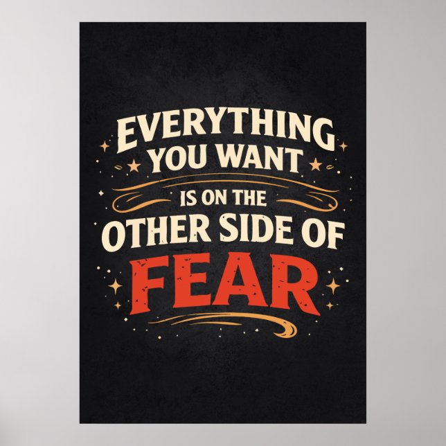 Poster Other Side Of Fear - Success Motivational (Frente)