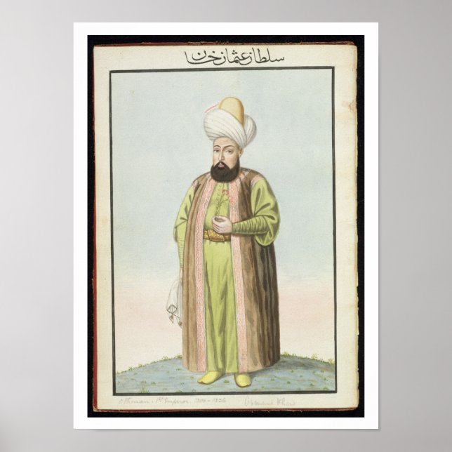 Póster Othman (Osman) I (1259-1326), fundador do Otom (Frente)