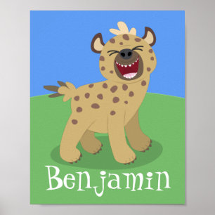 Poster Ótima hena engraçada rindo ilustração de desen