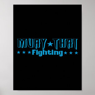 Poster Ótimo Presente de Muay Thai Kickboxing Artista Mar