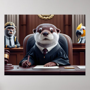 Poster Otter Juiz Holding Gavel