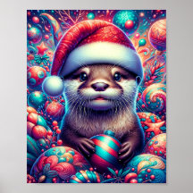 Otter Natal Festivo Adorável