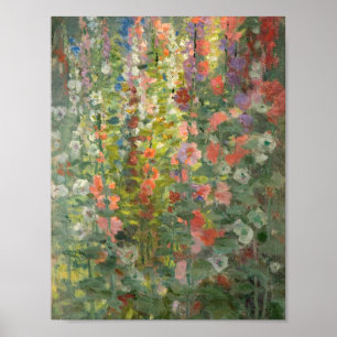 Poster Otto austero - Hollyhocks