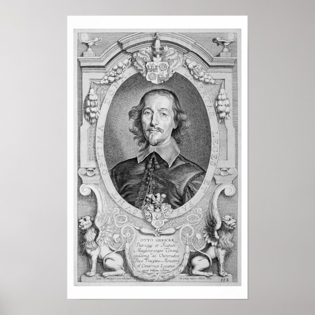 Póster Otto von Guericke (1602-86) de 'Retratos dos Ho (Frente)