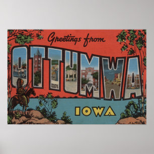 Póster Ottumwa, letra ScenesOttumwa de IowaLarge, IA