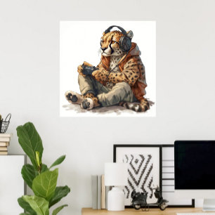 Poster ou Download do Gamer Cheetah para Crianças