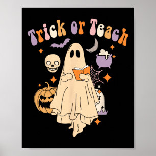 Poster Ou Ensinar Professora De Ensino De Halloween Retro