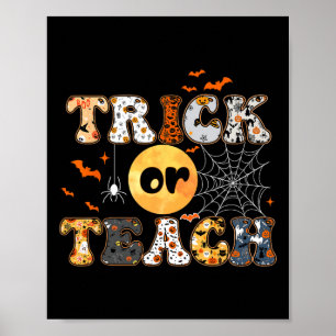 Poster Ou Ensinar Professora De Ensino De Halloween Retro
