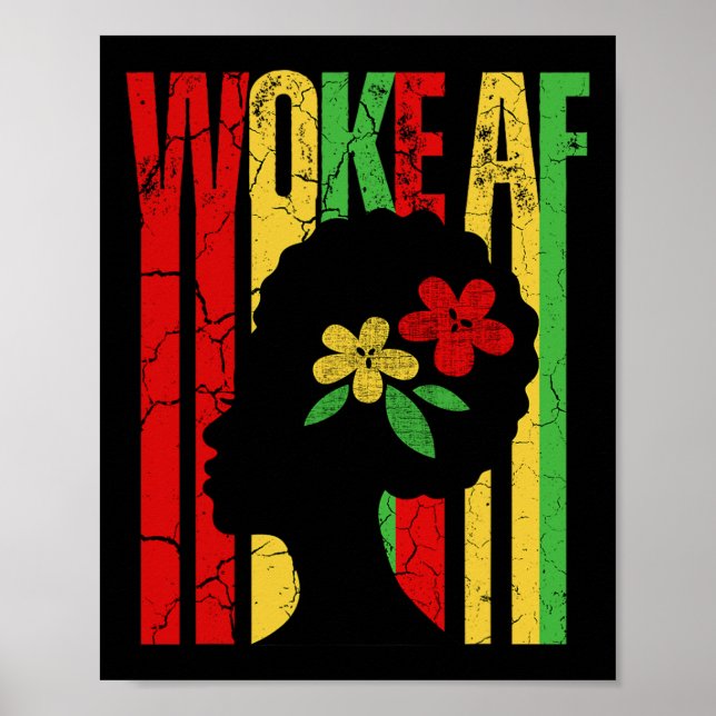 Poster Ou História Negra #blackResistence Af Tee (Frente)
