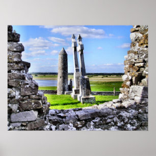 Poster ou impressão da torre de Clonmacnoise