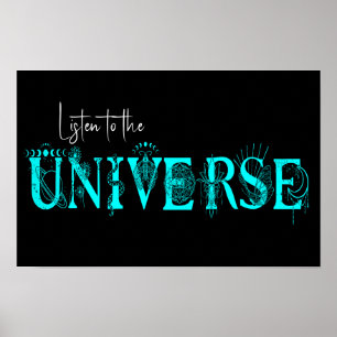 Poster Ouça o universo Stars Lotus moon Art