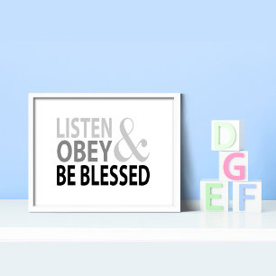 Poster Ouça, Obedeça e Seja Abençoado 