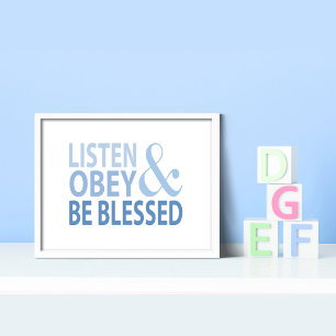 Poster Ouça, Obedeça e Seja Abençoado 