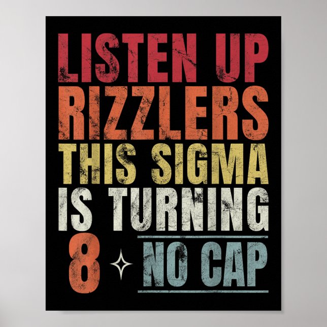 Poster Ouça Rizzlers Esse Sigma Está Transformando 8 Birt (Frente)