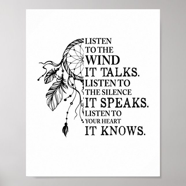 Poster Ouça Seu Coração Que Ele Conhece Americanos nativo (Frente)