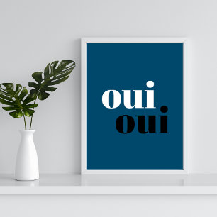 Poster oui oui Moderno Azul Tipografia Simples banheiro P