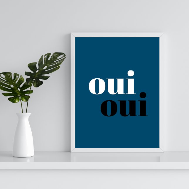 Poster oui oui Moderno Azul Tipografia Simples banheiro P (Criador carregado)